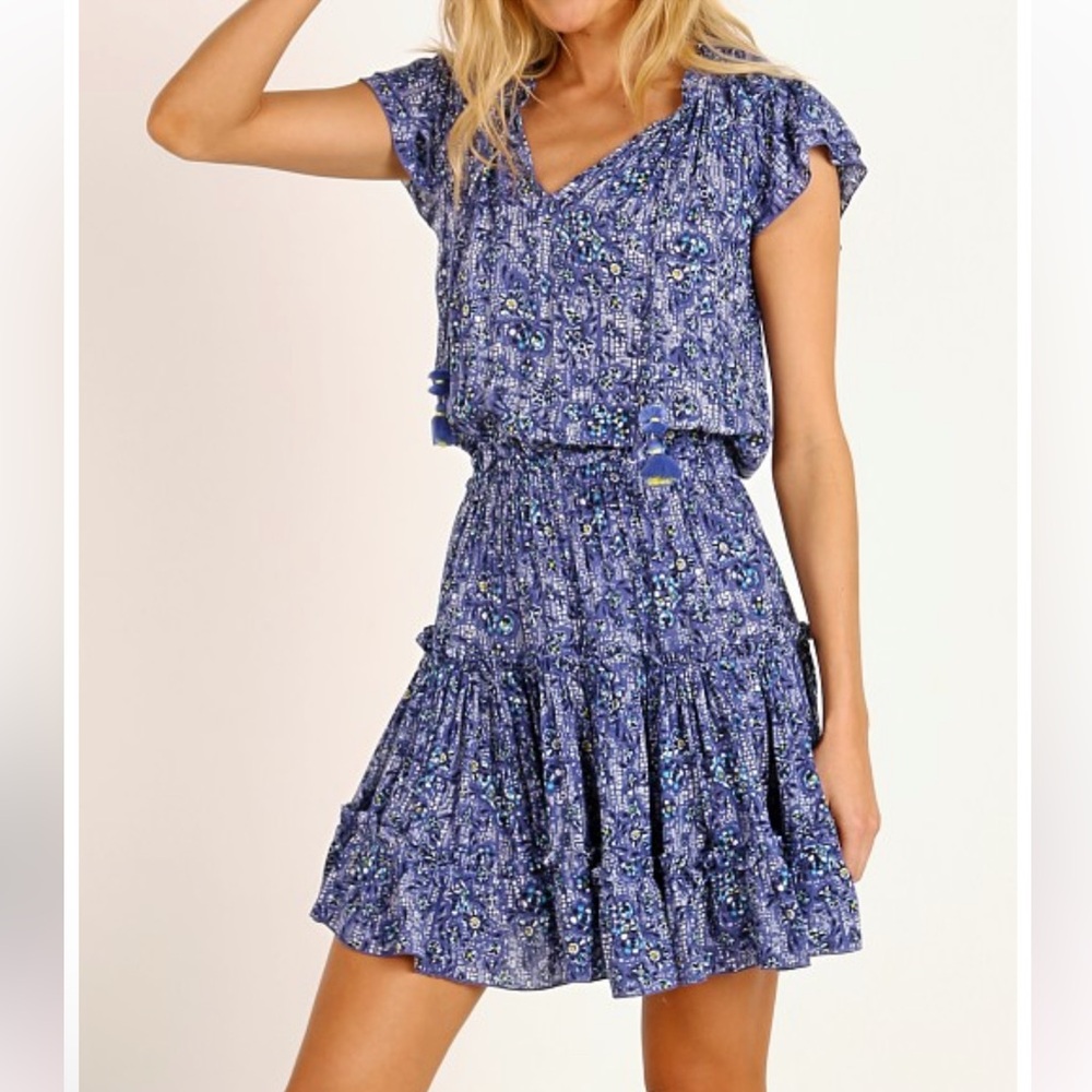 Poupette St. Barth Nava Mini Dress Blue Amarlis NWOT - Picture 6 of 11